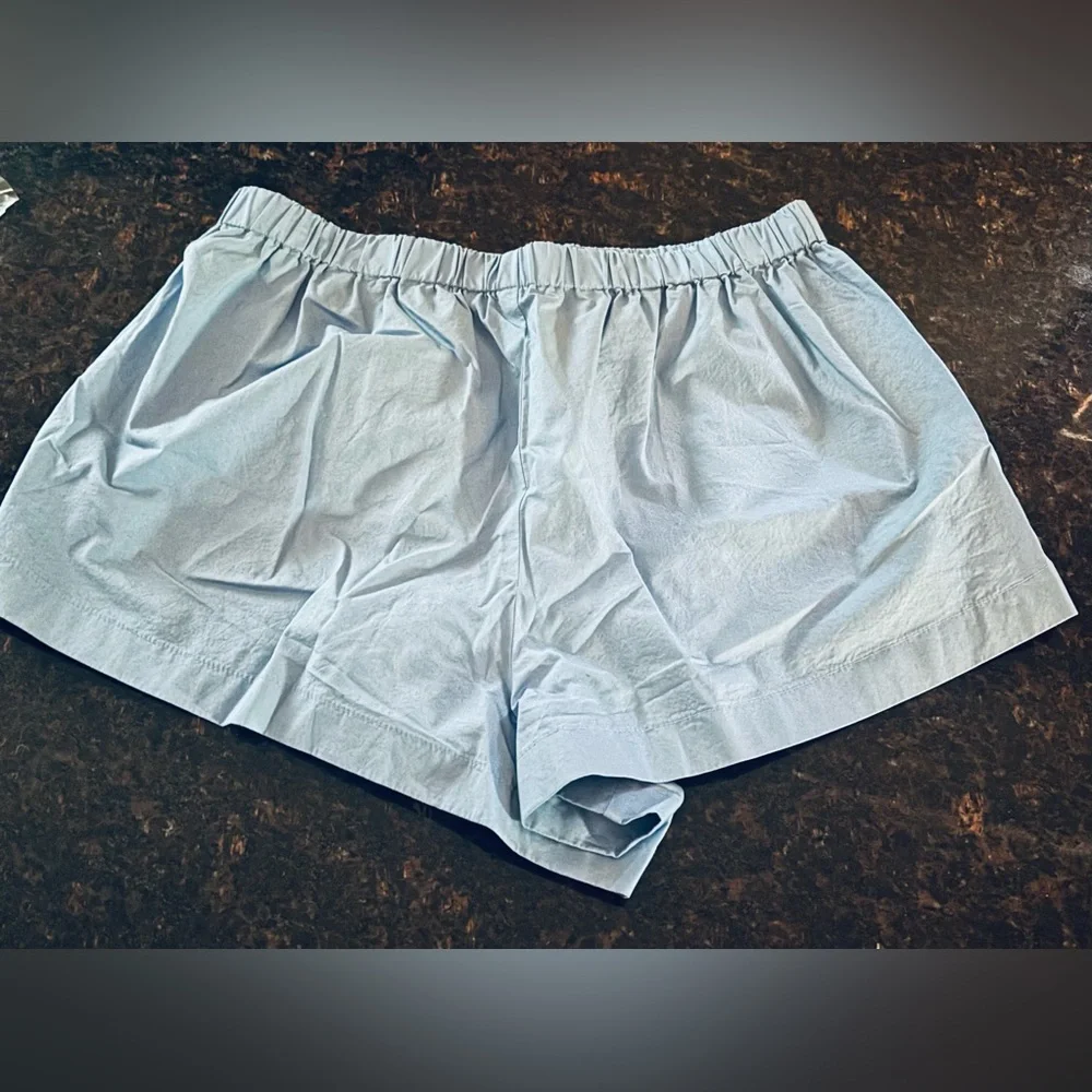 NWT J.Crew Cotton poplin boxer short XS Hydrangea Blue Preppy Casual Classic
